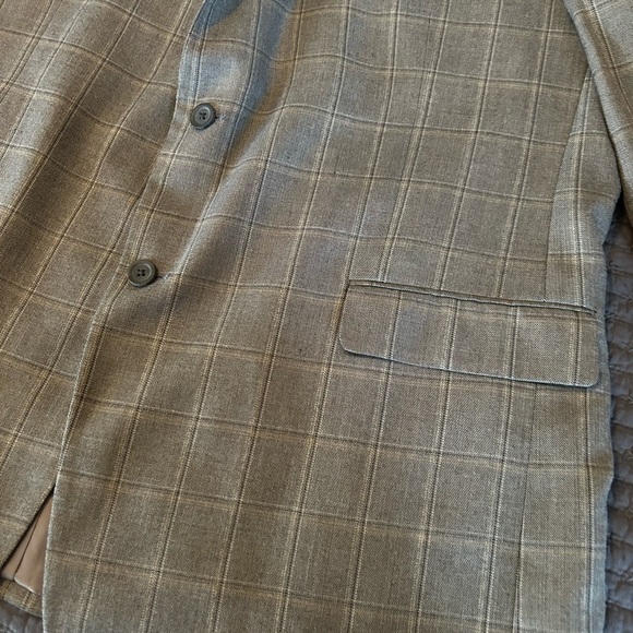 Andrew Fezza Two Button Gray Check Windowpane Sport Coat Blazer Size 50 L - Picture 4 of 8